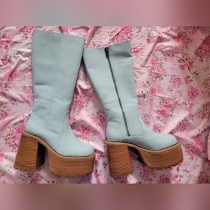 Delias Blue Platform Boots